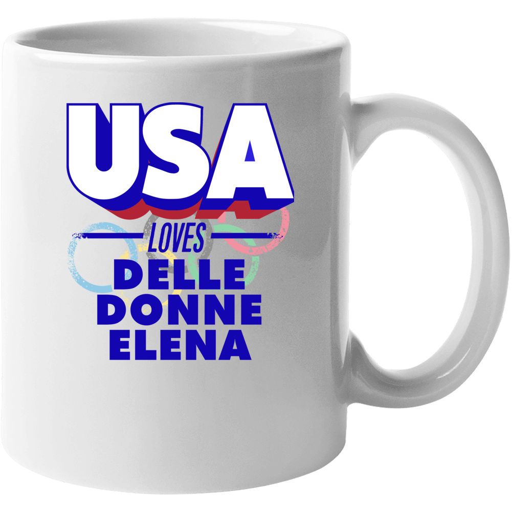 Usa Loves Delle Donne Elena Basketball Olympics Mug Usa Loves Delle Donne Elena Basketball Olympics Mug