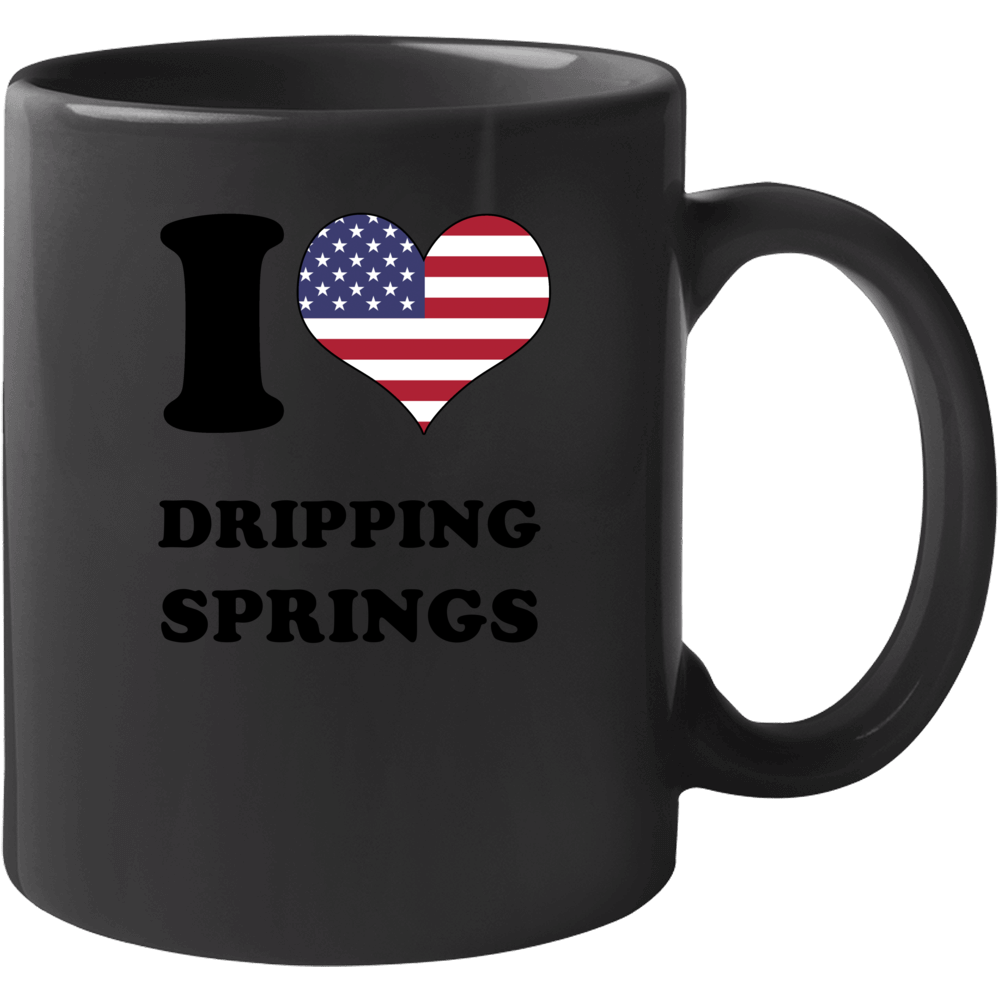 Dripping Springs I Love Heart Usa Flag Texas Mug Dripping Springs I Love Heart Usa Flag Texas Mug