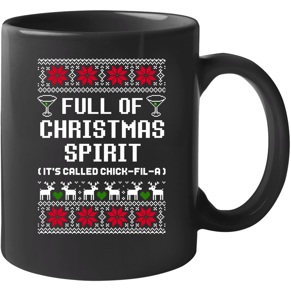 Full Of Christmas Spirit Chick-fil-a Ugly Sweater Funny Holiday Gift M Full Of Christmas Spirit Chick-fil-a Ugly Sweater Funny Holiday Gift M