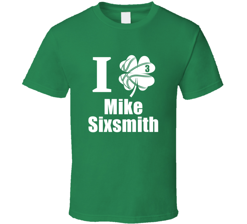 I Clover Mike Sixsmith St Patrick's Day Sacred Heart Basketball Fan Pa