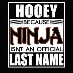 Hooey Because Ninja Official Last Name Funny T Shirt 12880549
