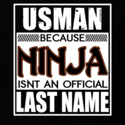 Usman Because Ninja Official Last Name Funny T Shirt 12977114