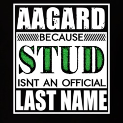 Aagard Because Stud Official Last Name Funny T Shirt 12990816