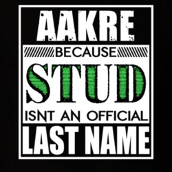 Aakre Because Stud Official Last Name Funny T Shirt 12990858