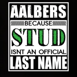 Aalbers Because Stud Official Last Name Funny T Shirt 12990878