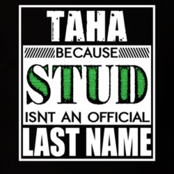 Taha Because Stud Official Last Name Funny T Shirt 13030752