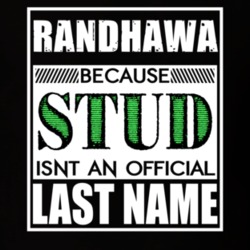 Randhawa Because Stud Official Last Name Funny T Shirt 13044780