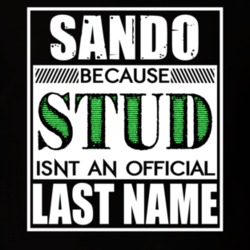 Sando Because Stud Official Last Name Funny T Shirt 13071168