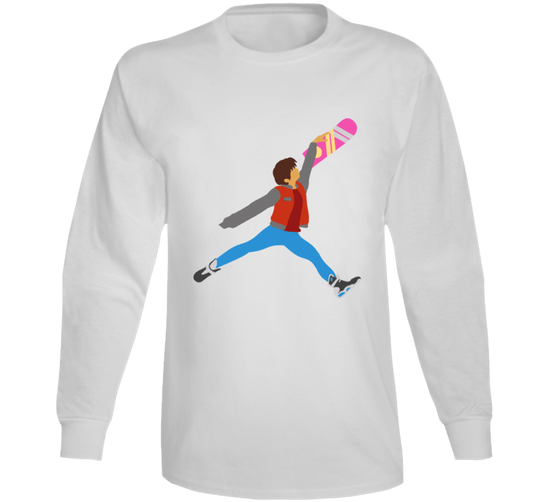 Marty Air Mcfly Pays Homage The Jumpman Back To The Future Long Sleeve