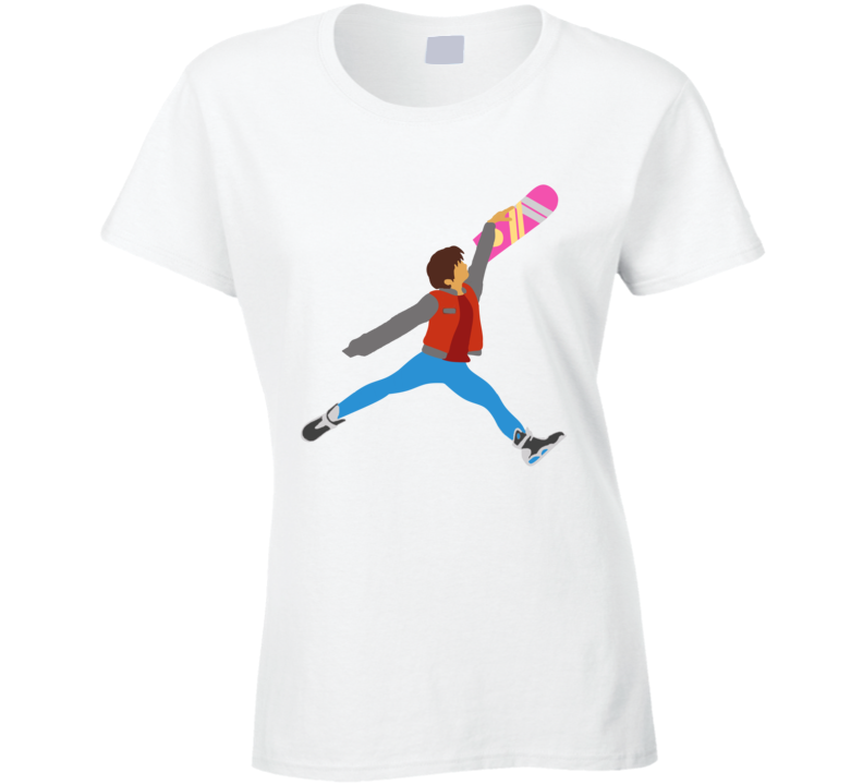 Marty Air Mcfly Pays Homage The Jumpman Back To The Future Ladies T Shirt