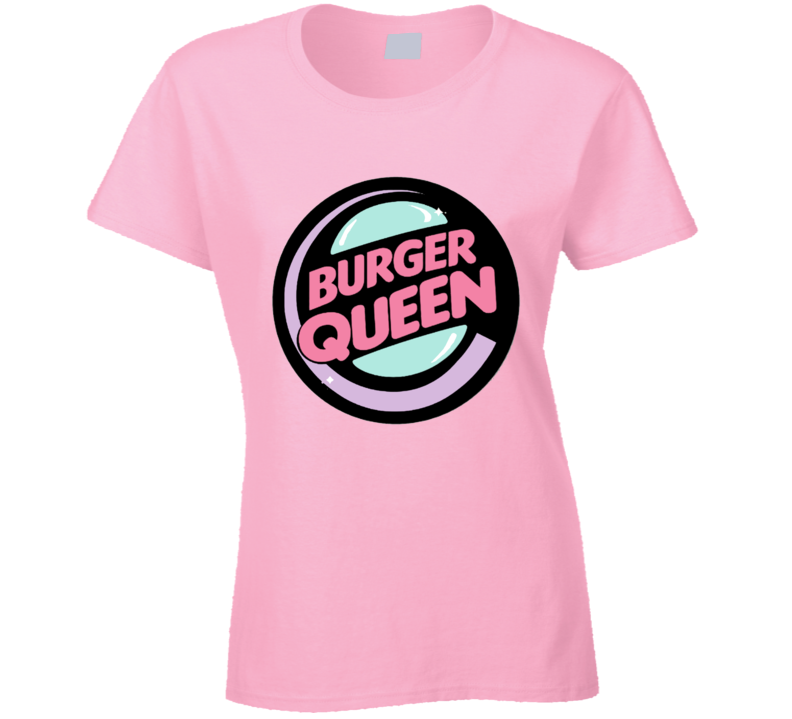 Cute Burger Queen King Parody Logo Bk Fast Food Funny Ladies T Shirt