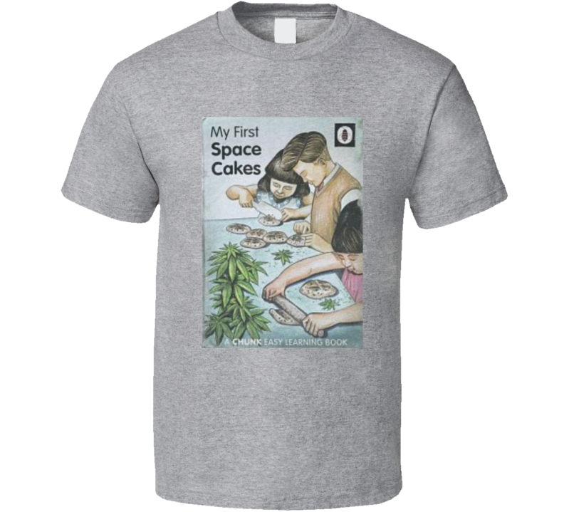 My First Space Cakes Vintage Look Learning Book Funny Weed Stoner T Shirt My First Space Cakes Vintage Look Learning Book Funny Weed Stoner T Shirt