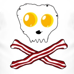 Skull And Crossbones Bacon Eggs Parody Creepy Funny Halloween Costume T Shirt 3785269
