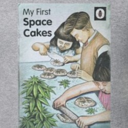 My First Space Cakes Vintage Look Learning Book Funny Weed Stoner T Shirt 7948090