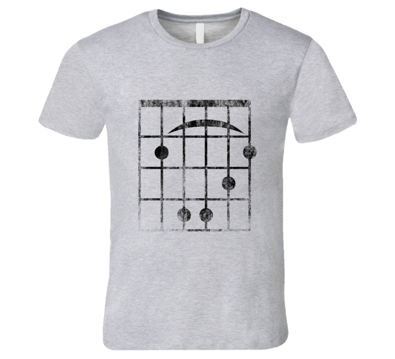 Guitar Fret B-Minor Chord T-Shirt Faded Funny Music Jazz Rock and Roll Musician Tshirt