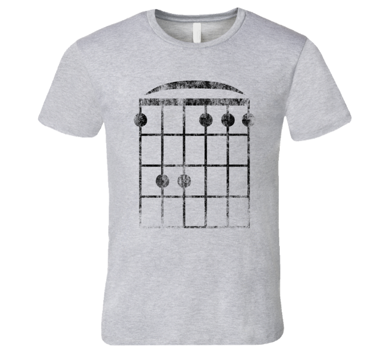 Guitar Fret G-Minor Chord T-Shirt Faded Funny Music Jazz Rock and Roll Musician Tshirt