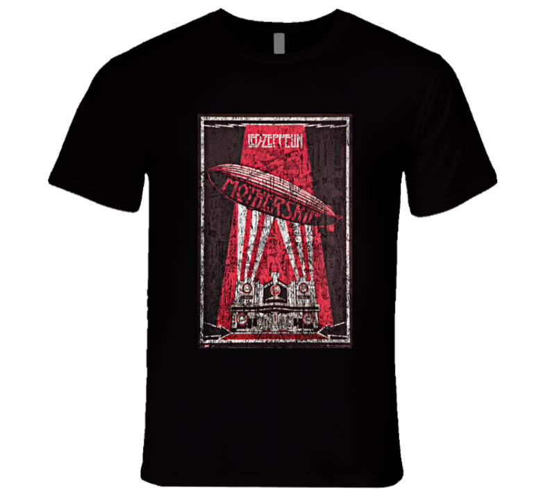 Led Zeppelin Rock Concert Vintage Poster Faded T-Shirt Led Zeppelin Rock Concert Vintage Poster Faded T-Shirt