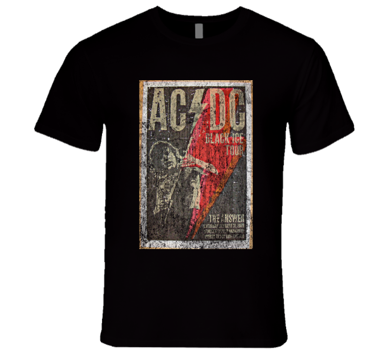 ACDC Rock Concert Vintage Poster Faded T-Shirt ACDC Rock Concert Vintage Poster Faded T-Shirt
