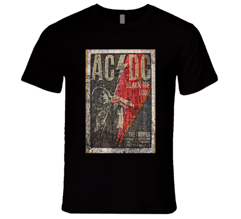 ACDC Rock Concert Vintage Poster Faded T-Shirt