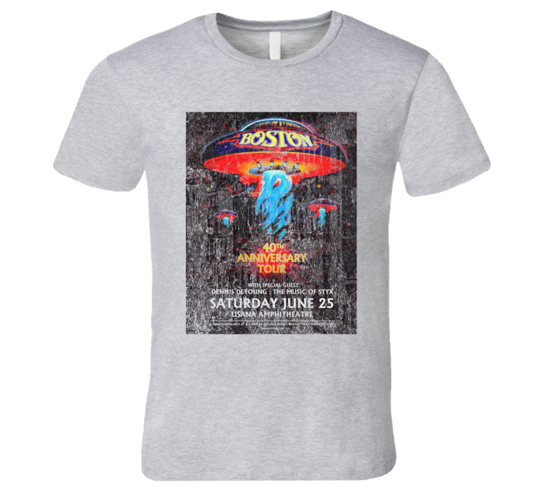 Boston Rock Concert Vintage Poster Faded T-Shirt Boston Rock Concert Vintage Poster Faded T-Shirt