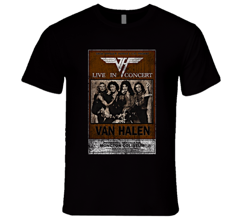 Van Halen Rock Concert Vintage Poster Faded T-Shirt