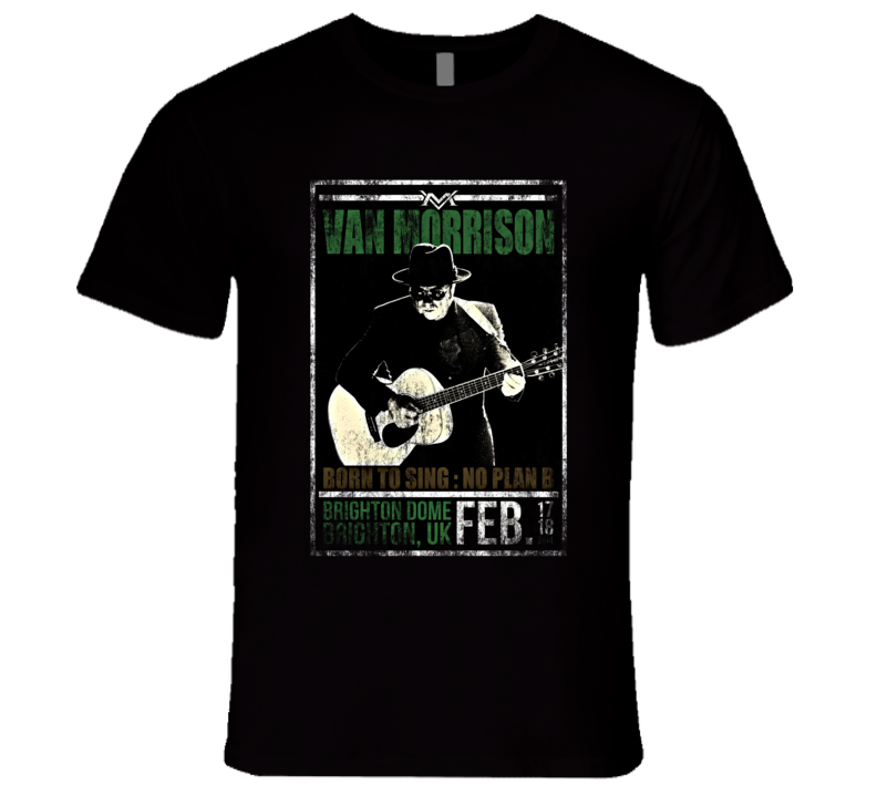 Van Morrison Rock Concert Vintage Poster Faded T-Shirt Van Morrison Rock Concert Vintage Poster Faded T-Shirt