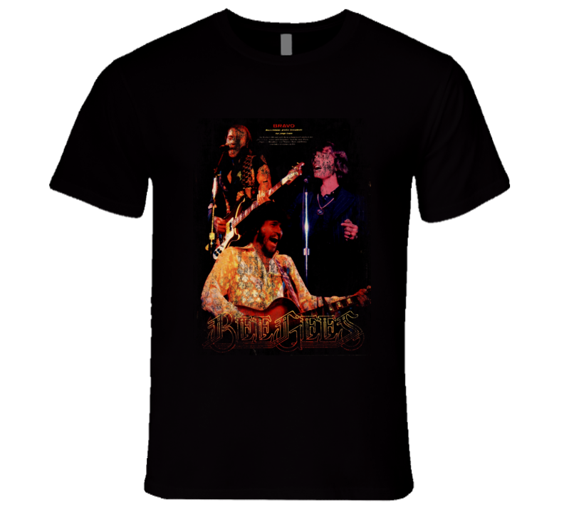 Bee Gees Rock Concert Vintage Poster Faded T-Shirt Bee Gees Rock Concert Vintage Poster Faded T-Shirt