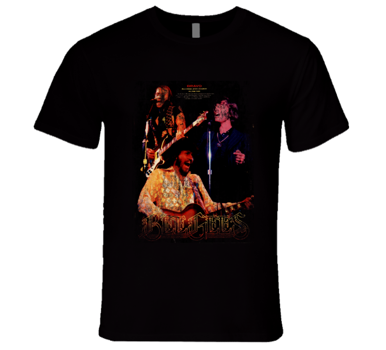 Bee Gees Rock Concert Vintage Poster Faded T-Shirt