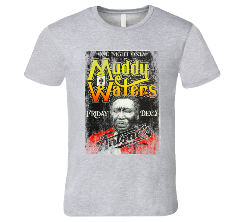 Muddy Waters RnB Chicago Blues Concert Vintage Poster Faded T-Shirt