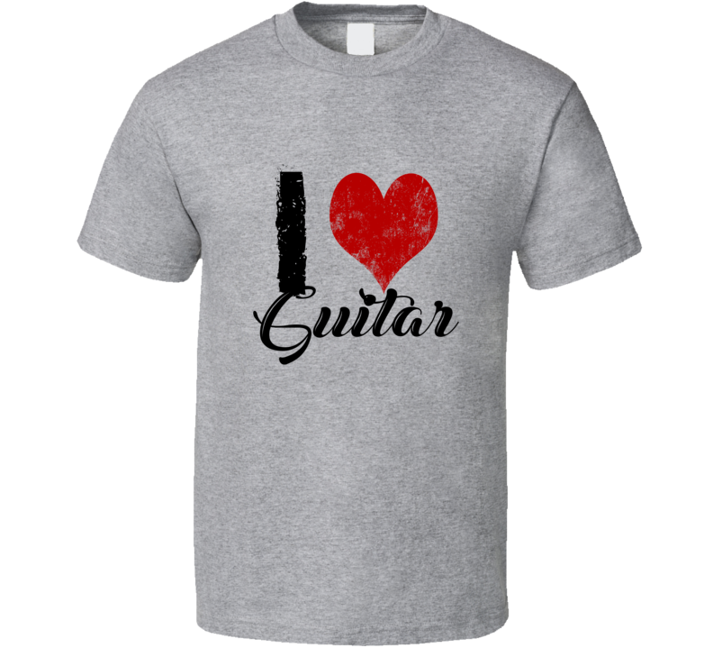 I Heart Guitar Music Tribute Concert Instrument Band Tee T-shirt