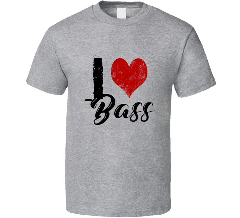 I Heart Bass Music Tribute Concert Instrument Band Tee T-shirt I Heart Bass Music Tribute Concert Instrument Band Tee T-shirt