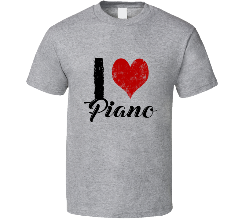 I Heart Piano Music Tribute Concert Instrument Band Tee T-shirt