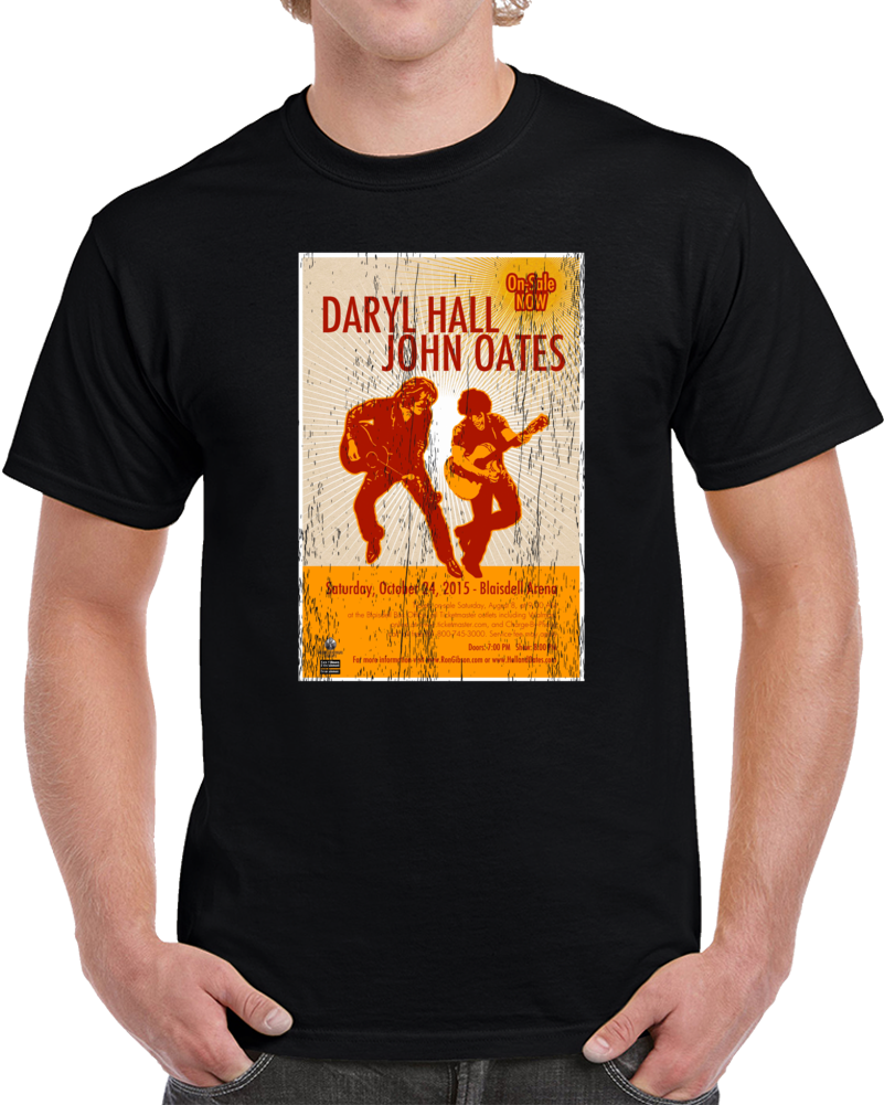 Hall And Oates Rock Concert Vintage Poster Faded T-shirt Hall And Oates Rock Concert Vintage Poster Faded T-shirt