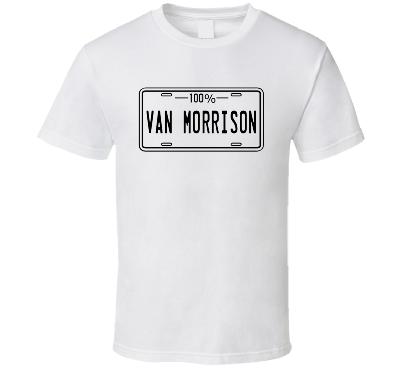 100% Van Morrison License Plate Concert Tee Music T-shirt