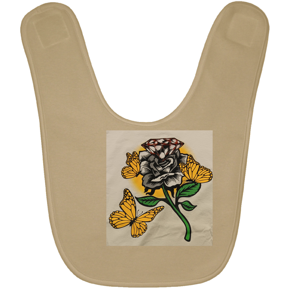 Black Rose Diamond Baby Bib Black Rose Diamond Baby Bib