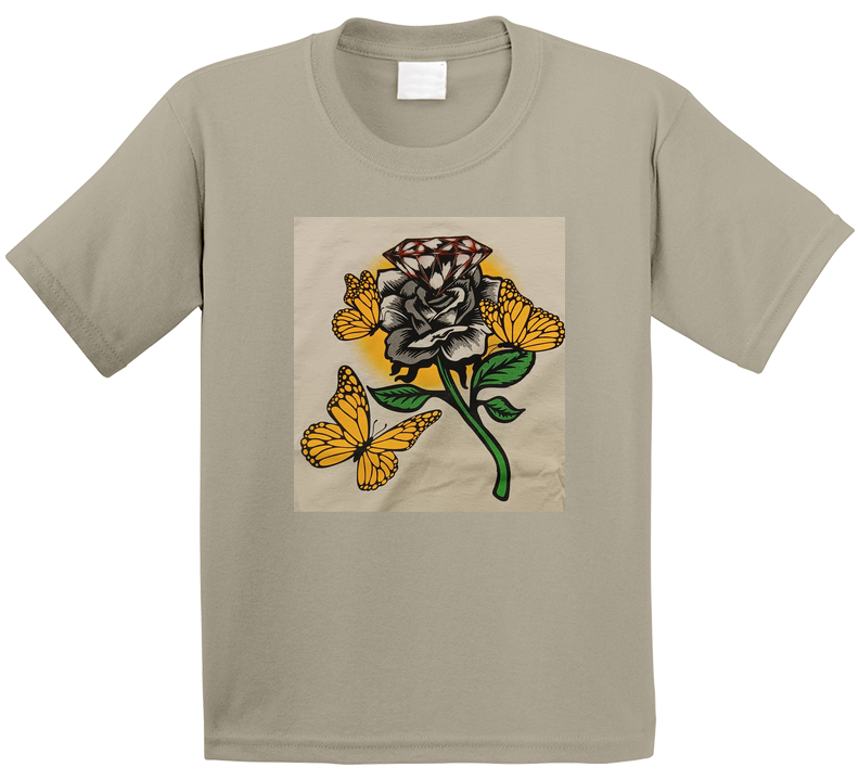 Kids Black Rose Diamond T Shirt Kids Black Rose Diamond T Shirt