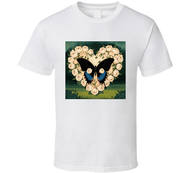 White rose black diamond butterfly love for life T Shirt White rose black diamond butterfly love for life T Shirt