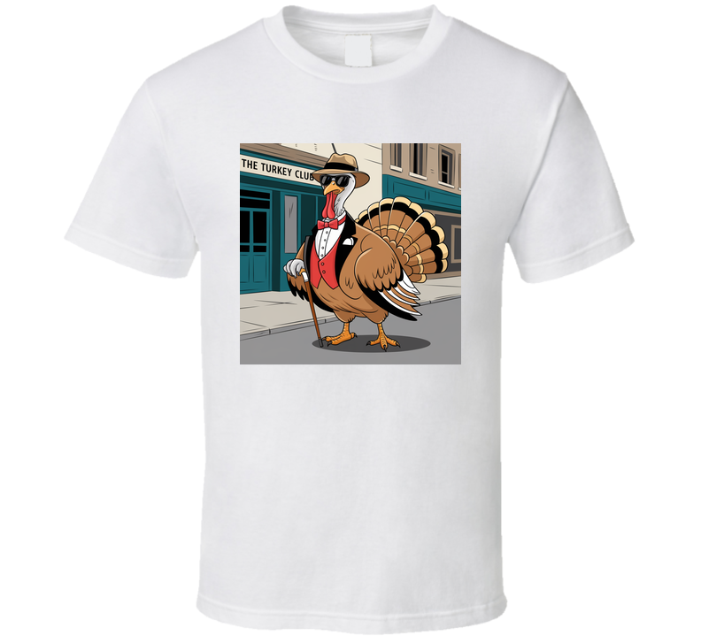 Smooth turkey dressed in double tail tuxedo with red vest and bowtie white shirt tuxedo shoes fedora hat sunglasses cane T Shirt Smooth turkey dressed in double tail tuxedo with red vest and bowtie white shirt tuxedo shoes fedora hat sunglasses cane T Shirt