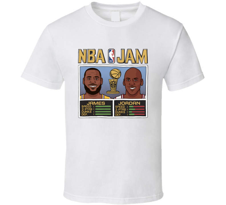 Lebron James Vs Michael Jordan Nba Jam Funny Stats T Shirt