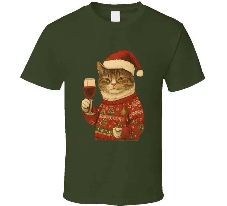 Meowy Christmas Cat Shirt, Cute Holiday Tee For Cat Moms, Funny Xmas Gift For Cat Lovers T Shirt
