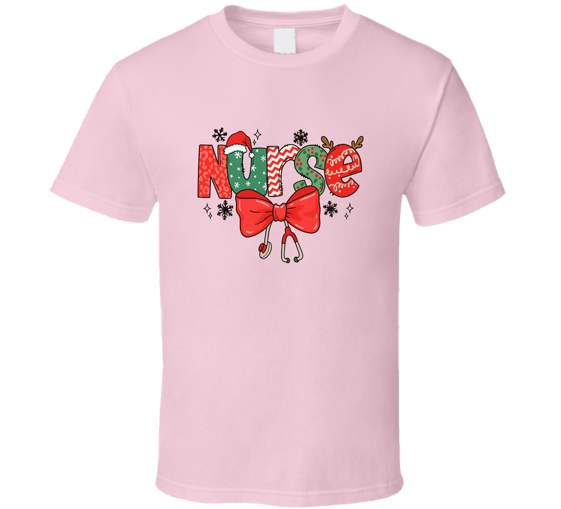 “christmas Nurse Shirt, School Nurse Christmas Tee, Stethoscope Holiday Nurse Crewneck, Merry Xmas Nurse Gift, Holiday Medical Shirt For Nurses T Shirt