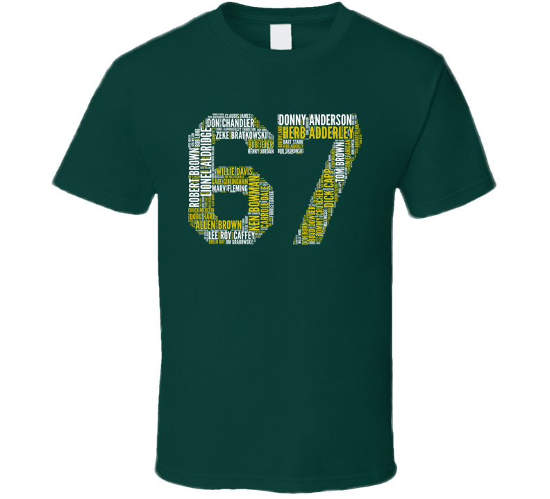 Green Bay Football 1967 Superbowl Champions Team Roster Retro Sports F