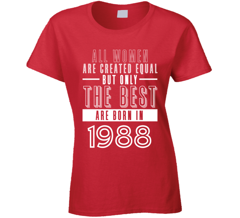 1988 Women Created Equal Best Born In Birth Year Birthday Gift T Shirt 1988 Women Created Equal Best Born In Birth Year Birthday Gift T Shirt
