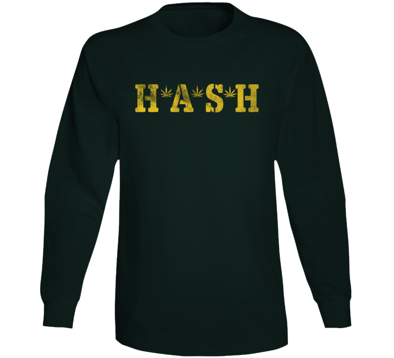Hash Mash Logo Parody Pot Head Weed Smoker Fan Long Sleeve
