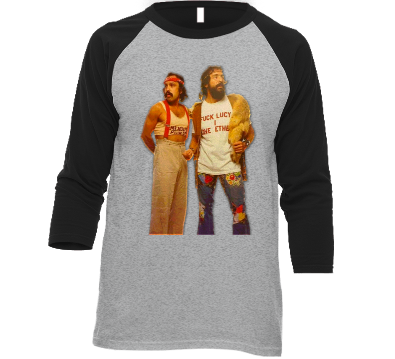 Cheech And Chong Hippy Vintage Stoner Weed Raglan T Shirt