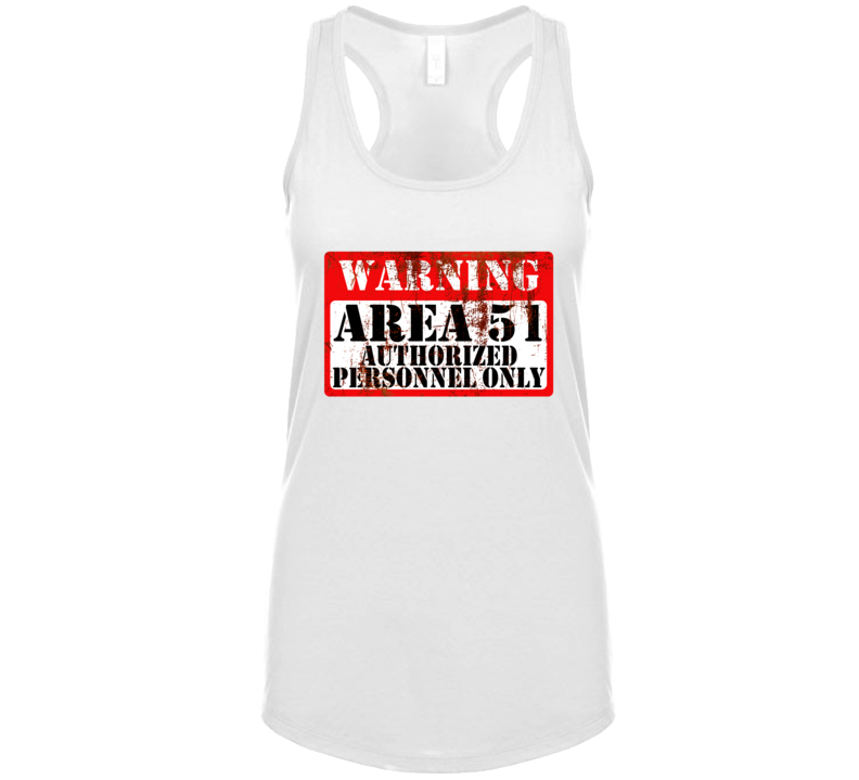 Warning Area 51 Authorized Personnel Only Conspiracy Theory Womens Tan