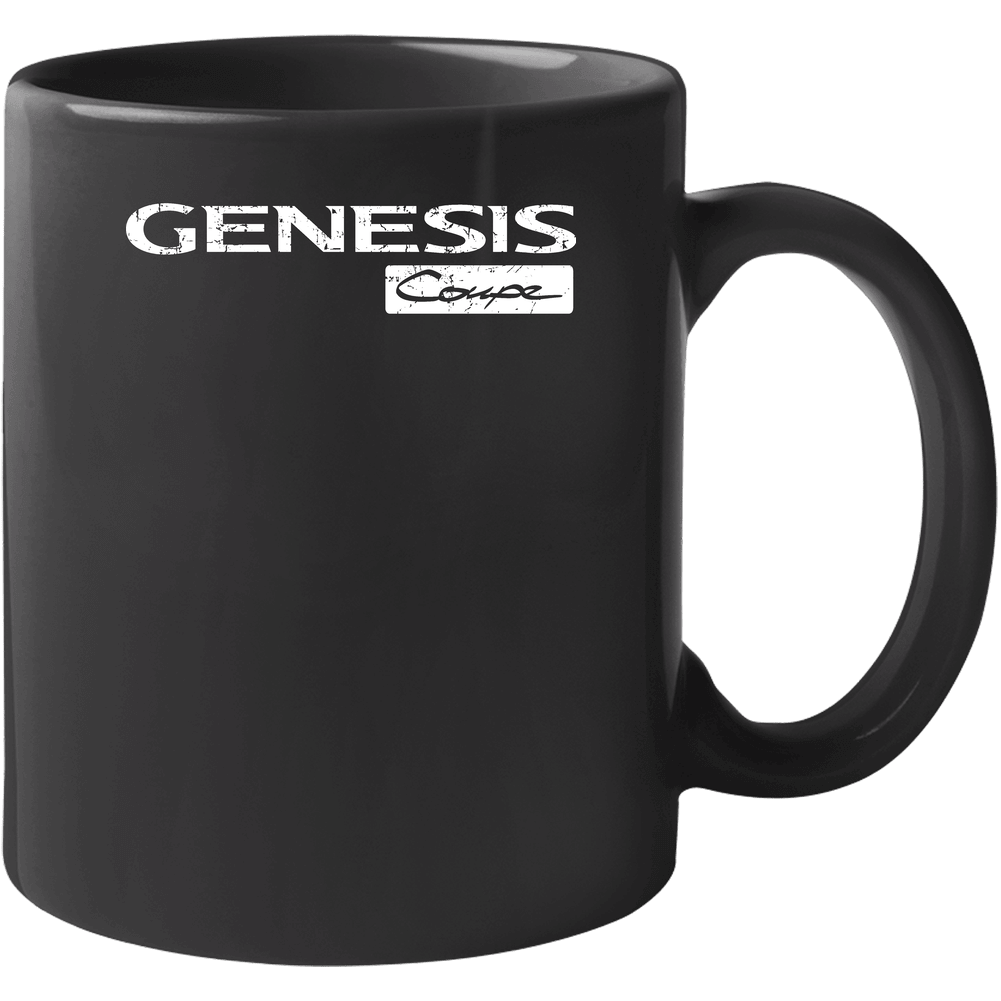 Hyundai Genesis Coupe Automobile Car Truck Motorcycle Auto Parts Cool Distressed Style Brand Logo Emblem White Font Mug