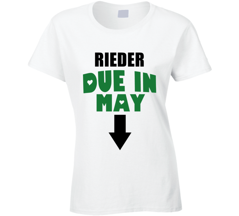 Rieder Due In May Last Name Maternity T Shirt