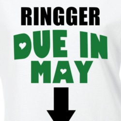 Ringger Due In May Last Name Maternity T Shirt 11917829