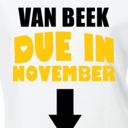 Van Beek Due In November Last Name Maternity T Shirt 12131360